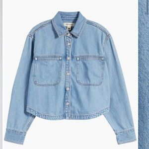 Madewell Crop Denim Button Down shirt